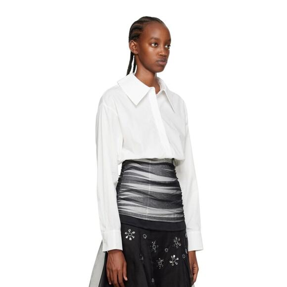 Mesh cinch corset drew button down - Picture 2 of 6